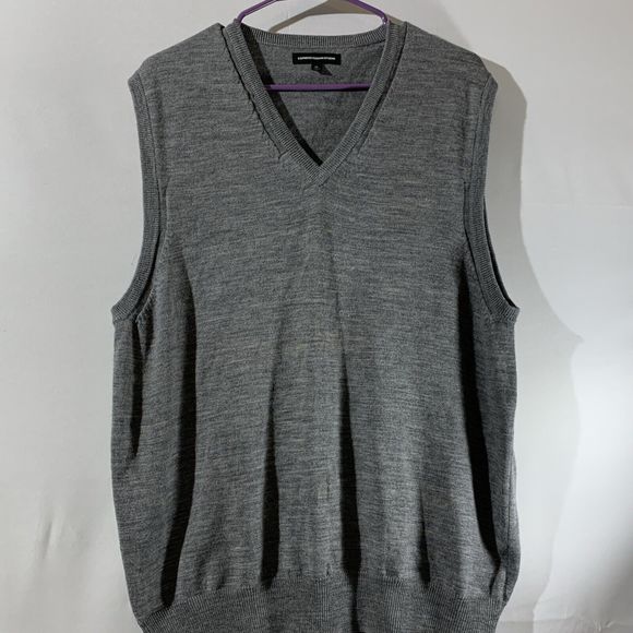 Express Design Studio Mens 100% Wool Sweater Vest Size XL Gray Nwot Golf Attire - Picture 1 of 6